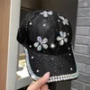 Caps de bola 202205-2509093 INS Drop Drop Transparent Rhinestone Flower Lady Shade Hat Baseball Chap