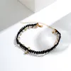 Chaîne de corde noire avec collier ras du cou court en cristal pour femmes collier de chaîne en couches à la mode bijoux de mode accessoires cadeaux