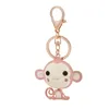 Keychains Yexcodes Boutique Chartered Car Keychain Female Cute Frog Little Monkey Pendant Key Small Gift Rhinestones
