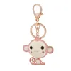 Keychains Yexcodes Boutique Chartered Car Keychain Feme Femme mignon Frog Petit singe Pendant Clé Small Gift Rimestones