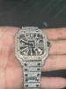 その他の時計Cashjin Hiphop Watchカスタムメンズの女性がダイヤモンドアイスアウトラグジュアリーファッションブリングボリングダイヤルベゼルバンドvvs moissanit watch msuq000