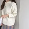 Maglioni da donna Donna Tinta unita bianca Maglione lavorato a maglia spesso elastico alto Tutto-fiammifero Pullover caldo invernale Studenti autunnali in stile coreano