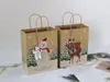 Gift Wrap 24 Pieces/lot Christmas Design Kraft Handbag For Santa Claus Bags And Reindeer Wedding S