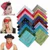 Unisex Paisley Bandana Head Wrap Cotton Headband Scarf Wristband Double Sided Handkerchief Scarf For Women Men J220816