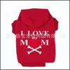 Abbigliamento per cani Abbigliamento per cani Abbigliamento Felpa con cappuccio in pile carino Cappotto Stampa I Love My Mom Heart Bone Shirt Cap Puppy Maglione Articoli per animali domestici 15 5B Dh8Uc