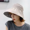 BERETS 2022女性韓国のトレンディな日焼け止め帽子ビッグブリムUV保護ビーチトリップ空のトップ女性サンハット両面