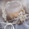 Hårklipp Fashion Leaf Bridal Vine Crystal Jewelry Accessories for Women Party Prom Wedding Tiara Pannband