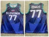 Mens 2021 New Slovenia Luka Doncic #77 Basketball Jerseys Blue Unicersidad Europea #7 Madrid White Jersey Stitched S-XXL