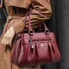 Luxe handtassen Designer 3 lagen lederen handtas met grote capaciteit voor dames Vintage schoudertassen met tophandvat