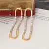 Boucles d'oreilles en acier inoxydable simple en forme de U Gift Zircon pour les femmes 2022 Bohemian Style Fashion Jewelry Accessoires