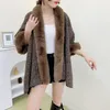 Klasyczny futra Fur Fur Fleat Flanel Flannel Women's Faux Rex Szatk Kobieta e-commerce przetwarzanie personalizacji kardigan