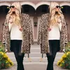 Leopardo de moda de casaco de couro feminino feminino