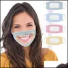 Designer Masks Transparent Printings Mask Deaf Mute Lip Language Respirators Adjust Reuseable Masks Dust Er Fashion Colorf Three Laye Dh8Gi