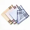 12X100 Cotton Plaid Striped Handkerchiefs Vintage Hanky Square J220816