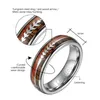 Anneaux de mariage BONISKISS 8mm Hommes Carbure De Tungstène Bandes Femmes Bois Flèche Incrustation Dôme Poli Brillant Confort Fit Taille 5 à 17