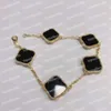 Urok bransolety klasyczne modne bransoletki 4fur liść koniczyna projektant biżuterii 18k złota bransoletka bransoletka dla kobiet Naszyjnik 290U