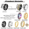 Band Rings Stainless Steel Fidget For Anxiety Men Weddings Promise With Cool Partially Spinner Set Ring Women Size 611 Drop Delivery Ammor