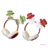 Basker vinter faux p￤ls justerbar ￶ronmuffs s￶t stickad fuzzy jultomten jul