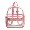 Sac à dos transparent sac d'école en PVC étanche sac à dos Transparent sacs à main avec sangle renforcée voir à travers BookBag couleur bonbon