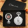 Taschenuhren CCCP Uhr Quarz Silber Kette Steampunk Fob Pedent Geschenkset Kommunist Udssr Vintage für Männer Frauen