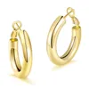 Orecchini a cerchio ZHOUYANG Chunky 2022 Trend per le donne Gioielli color oro Accessori regalo per ragazze Cerchi Grande anello all'ingrosso KAE162