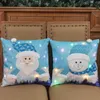 Housses de chaise, coussin pour salon, joyeux noël, lumière LED, taie d'oreiller scintillante, père noël