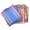 12 Piece Women Handkerchiefs Check Pattern Square Gift Set 28x29cm J220816