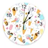 Wall Clocks Cartoon Food Ice Cream Cup Clock Home Decor Silent Modern Design Living Room Digital