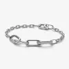 Bracciale a catena a maglia sottile ME in argento sterling 100% 925 per gioielli di moda da donna, regalo di San Valentino