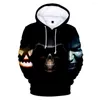 Sweats à capuche pour hommes Sweat à capuche de haute qualité Halloween 3D Harajuku Street Sweat-shirt confortable Costume Automne Hip Hop Sportswear Pull