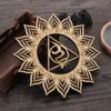 Table Mats 8PCs/Set Flower Of Life Energy Mat Slice Wood Base Shape Wall Art Home Decor Making Sacred Geometry Ornament