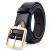 Belts Genuine Leather Waist Strap Belt High Quality Gold Square Pin Metal Buckle Cowhide Woman Students For Jeans