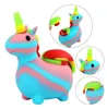 Home Garden colorful unicorn unique shape silicone water pipe glass bong hot sales smoking water pipes