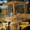 Strings Street Garland On The House Christmas Decorations Ornaments LED Festoon Icicle Curtain Light Droop Fairy Lights EU Plug