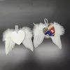 Sublimación de la pluma de navidad colgante blanco en blanco mdf transferencia de calor decoraciones navideñas 2.8 pulgada corazón doble lado para sublimación por aire a12