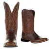 Gai Boots moda mężczyźni Wysokie haftowane vintage męskie buty para botków westernów kowboj