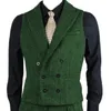 Men039s Pakken Vintage Visgraat Tweed Double Breasted Heren Vest Alleen Custom Made Bruidegom Trouwkleding Terno Masculino Slim Fit 16683073