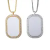 Party Favor Sublimation Collier Blanc Ailes D'ange Transfert De Chaleur En Métal Pendentif Diamant RRC48