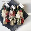 Dekorativa blommor Lychee Life 1st Natural Straw Woven Wove Wreath Ring Garland Christmas Diy Wedding Party Wall Decoration