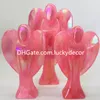 Aura Quartz Rose Ange Gardien Sculpture Cadeaux Spirituels Grande Pierre Précieuse en Cristal Rose Électrolytique Reiki Énergie Figurine Ange Béni pour Méditation Décor de Sorcière