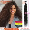 FASHION IDOL Water Wavy Hair Bundles Synthetic Extensions Ombre Blonde 32inch Soft Super Long BIO Curly 2206153378588