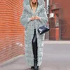 Women's Fur Thick Warm Hooded Artificial Long Coat Women Winter Fashion Solid Color Black Pink Outerwear Soft Plush Jacket Overcoat