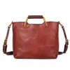 Evening Bags 2022 First Layer Veg-taned Genuine Leather Women Shoulder Bag Designer Luxury Handbag