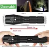 Lampes de poche torches Portable T6 tactique militaire LED 980000LM Zoomable 5 modes sans batterie extérieur puissant Rechargeable