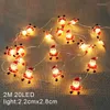 Strings Christmas Ornaments 2M 20LED LED Lights String Xmas Tree Santa Claus Fairy Light Garland For Year 2022 Home Decor