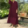 Casual Dresses 2022 Autumn Women Solid Long Shirt Dress Pockets Office Lady Work Cotton Party Robe Femme