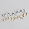 Brincos de argola minimalista 925 prata esterlina pequena círculo para mulheres acessórios aros de cor de ouro Earings jóias da mulher
