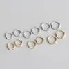 Hoop￶rh￤ngen Minimalist 925 Sterling Silver Small Circle For Women Accessories Gold Color Hoops Earings Woman's Jewelry