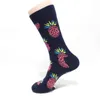 Chaussettes pour hommes Style de rue hommes heureux coloré Harajuku ananas cerise citron homme coton Skateboard Long cadeau de noël