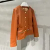 Frauen Leder 2022 Damen Echte Jacke Frauen Herbst Und Frühling Echtem Schaffell Mäntel Orange Schlank Stil Mode Dame Kleidung